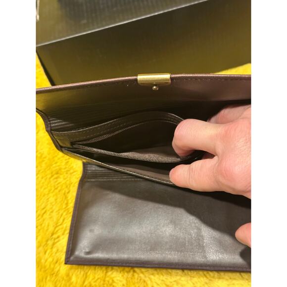 Buxton Brown Leather Tri Fold Organizer Wallet Vintage checkbook designer chic - Picture 4 of 11